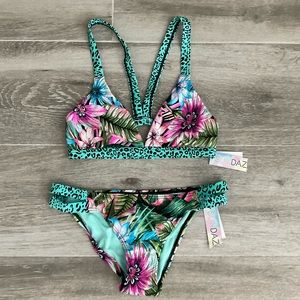 Tropical Print Swimsuit Bikini size M